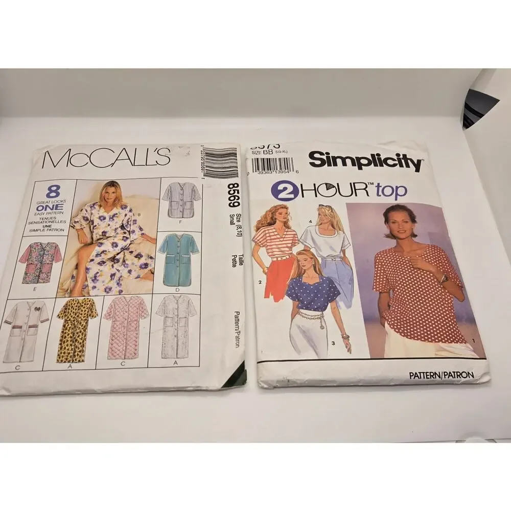 VTG Sewing Patterns 90s Lot of 2 McCalls 8569 Cut Simplicity 8373 Uncut